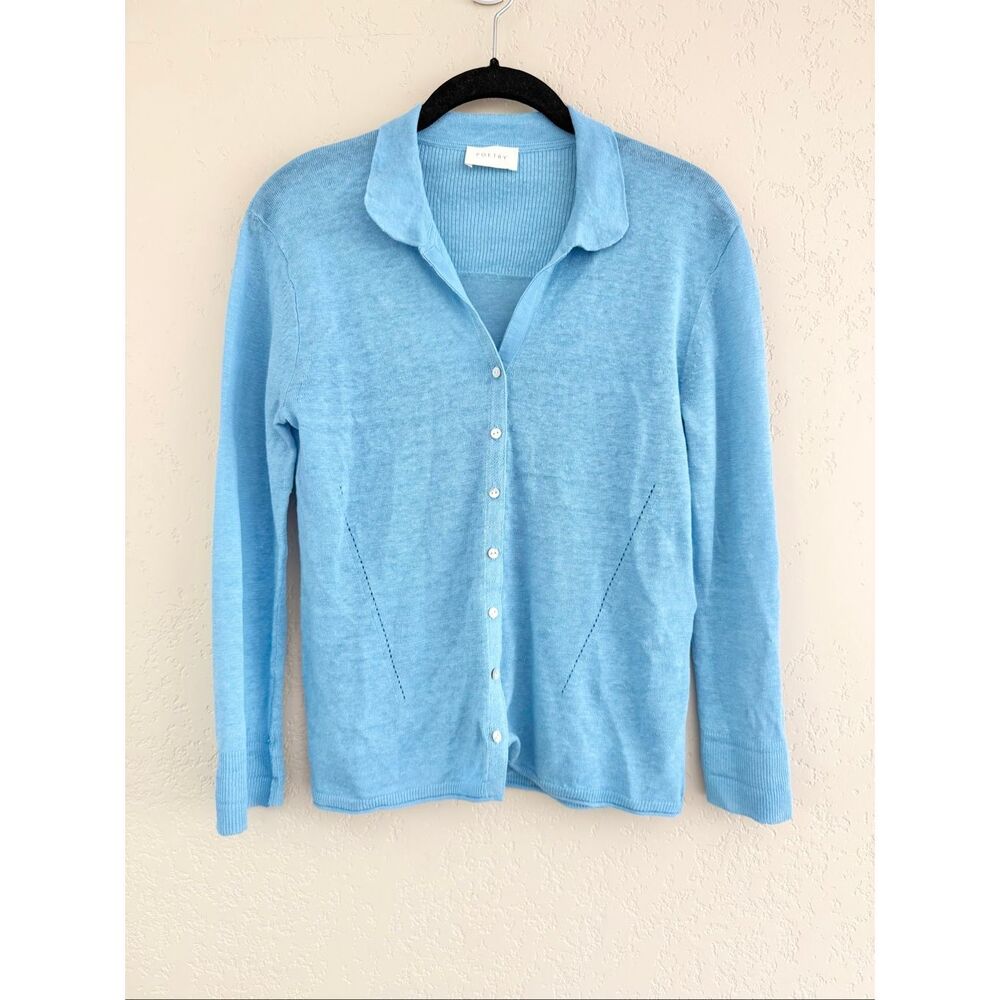 Poetry Collared Linen Cardigan